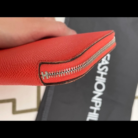 Sold Hermes Epsom Silk’In Wallet Orange Poppy - Picture 4 of 15